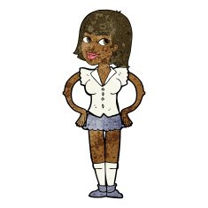 cartoon woman with hands on hips N130