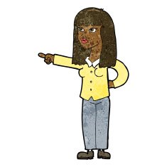 cartoon pretty woman pointing N24