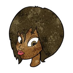 cartoon pretty female face pouting N7