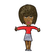 cartoon annoyed woman N120