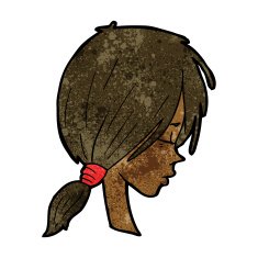 cartoon girl looking thoughtful N6