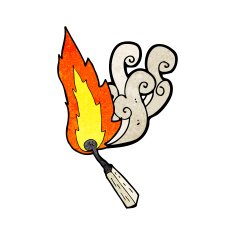 cartoon burning match N31