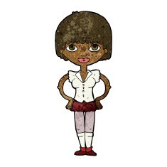 cartoon woman with hands on hips N131