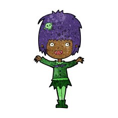 cartoon happy vampire girl N22