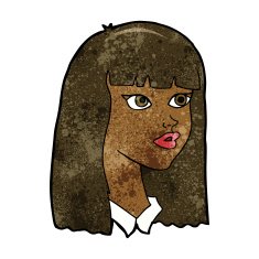 cartoon pretty girl with long hair N7