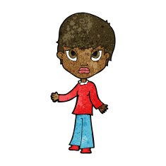 cartoon woman shrugging shoulders N295