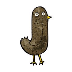 funny cartoon bird N122