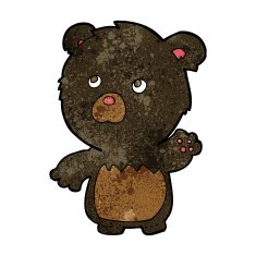 cartoon black teddy bear N3