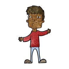 cartoon curious man N43