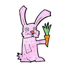 Cartoon Rabbit With Carrot N8