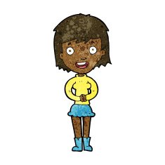 cartoon excited woman N82