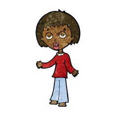 cartoon tired woman N19