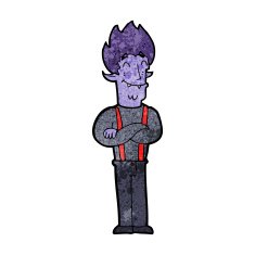 cartoon happy vampire man N19