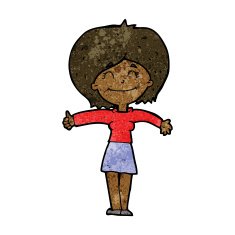cartoon woman giving thumbs up sign N7