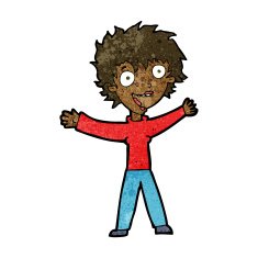 cartoon excited woman N83