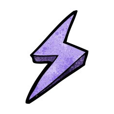 cartoon lightning bolt symbol N17