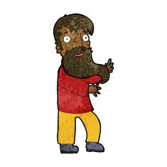 cartoon excited bearded man N6