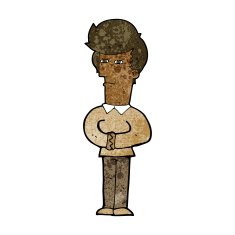 cartoon man narrowing his eyes N6