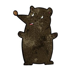 funny cartoon black bear N11