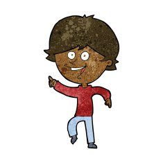 cartoon happy pointing man N11