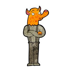 cartoon man with fox head N3
