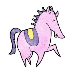 cartoon prancing horse N8