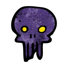 cartoon spooky skull symbol N16