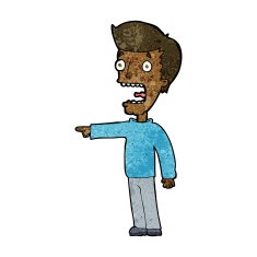 cartoon terrified man N168