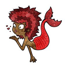 cartoon mermaid blowing a kiss N6