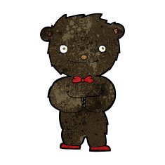 cartoon little black bear N6