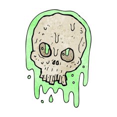 cartoon slimy skull N6