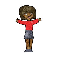 cartoon excited woman N84