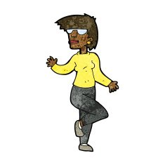 Cartoon Woman Waving N203