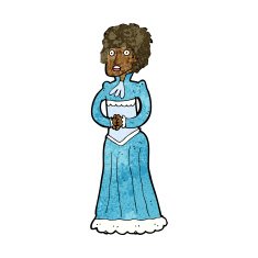 cartoon shocked victorian woman N7