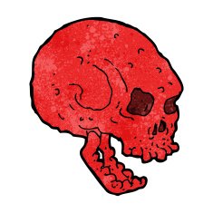 cartoon spooky skull N109