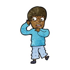 cartoon frightened boy N11
