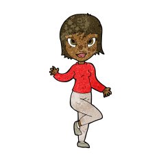 cartoon pretty woman waving N53