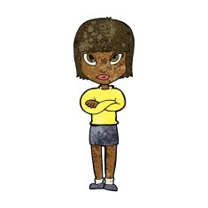 cartoon woman with crossed arms N29