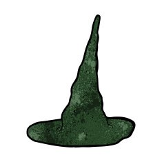 cartoon spooky witch hat N15