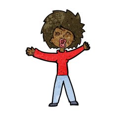 Cartoon Woman Shouting N8