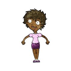 cartoon excited woman N87