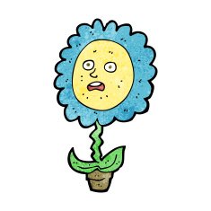 cartoon flower with face N20