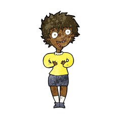 cartoon excited woman N88