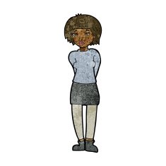 cartoon shy woman N30