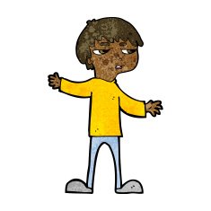 cartoon annoyed boy N23