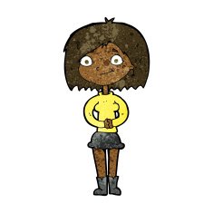 cartoon happy woman N168