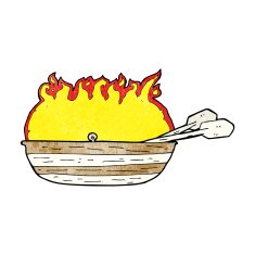 cartoon burning boat N3