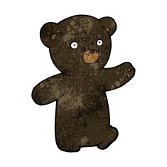 cartoon black bear cub N35
