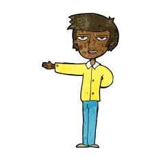 cartoon man gesturing welcome N7