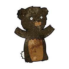 cartoon black bear cub N36